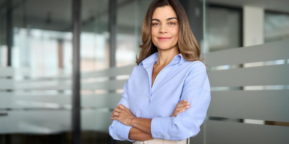 Confident,Smiling,Middle,Aged,Business,Woman,Attorney,,45,Years,Old